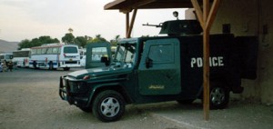 The tank-truck at the Valley of the Kings entrance.